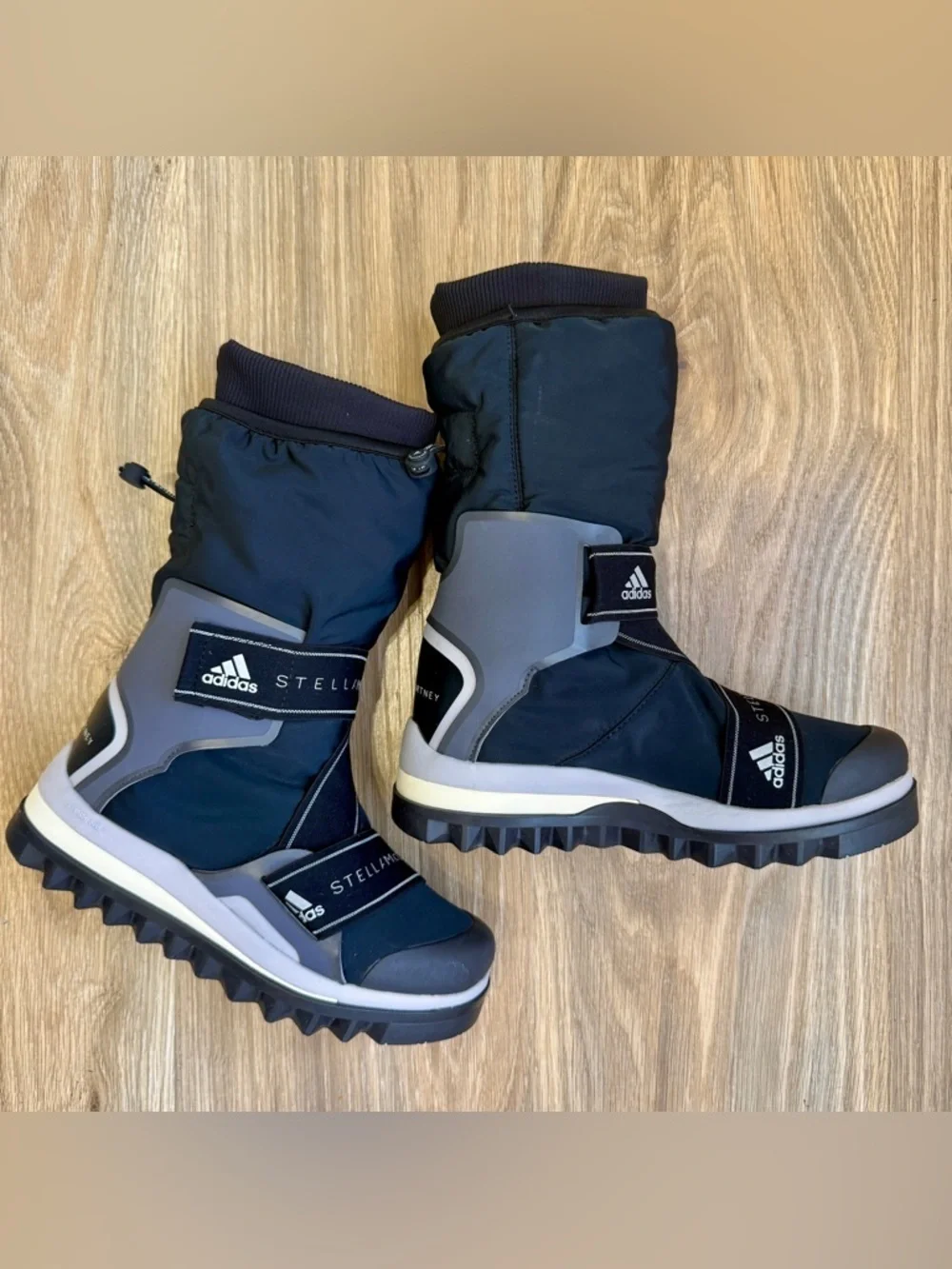 Adidas x Stella McCartney Winter Boots Size 6 Black Strap Snow Boots